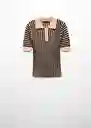 Buzo Jersey Carmín Camel Talla S Mujer Mango