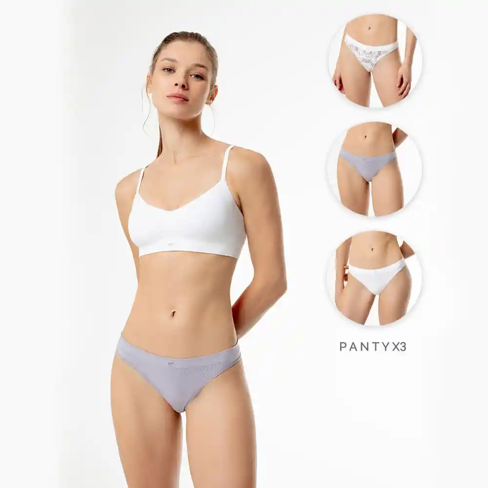 Panty Tipo Tanga en Seamles Femenino Trio Dax Gef Talla M