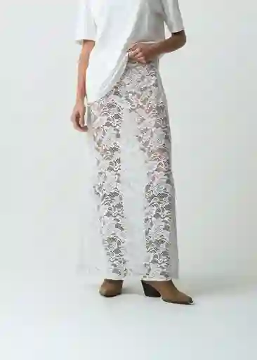 Falda Blondi Mujer Crudo Marfil Claro Talla M 442G386 Naf Naf