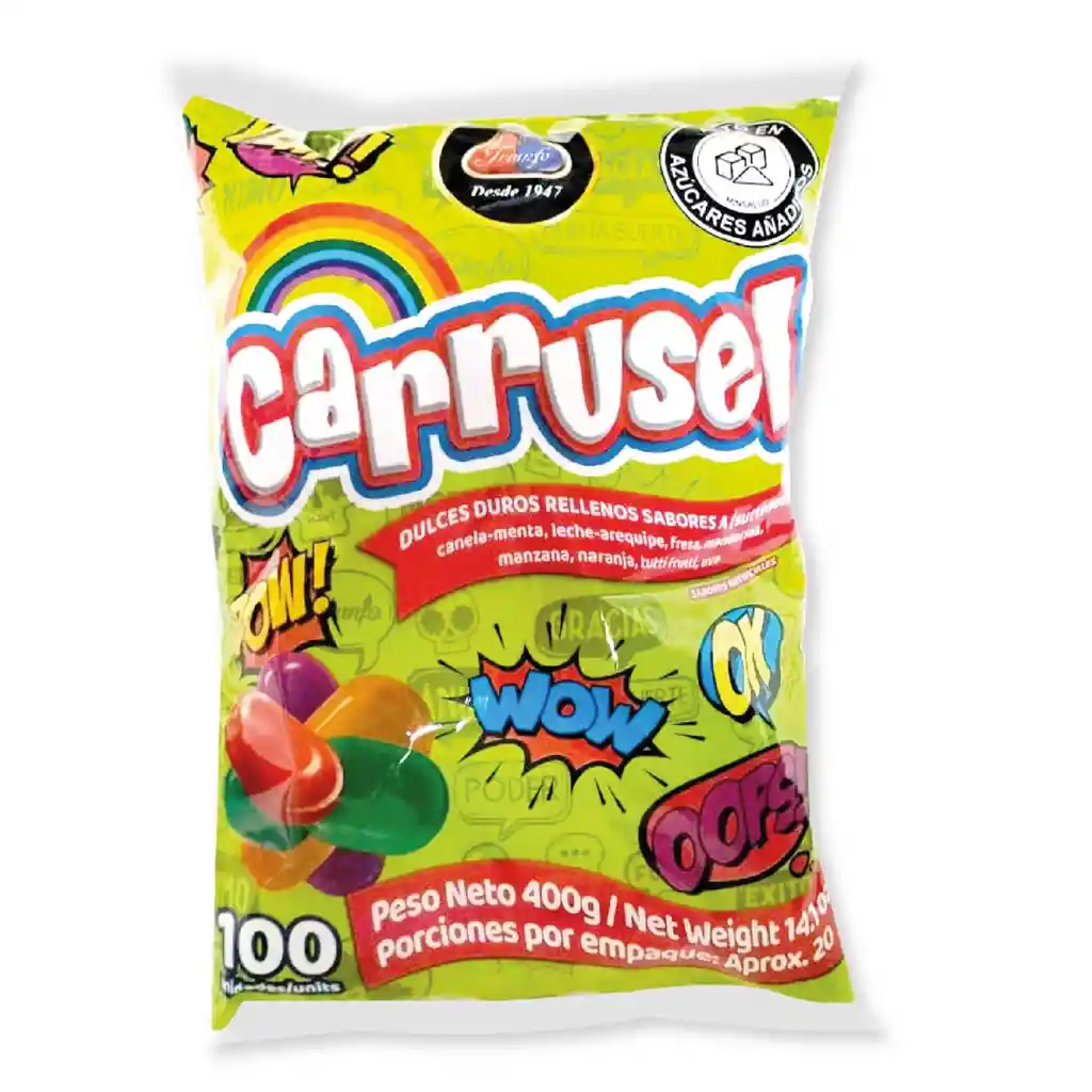 Carrusel Dulces Rellenos de Sabores Surtidos