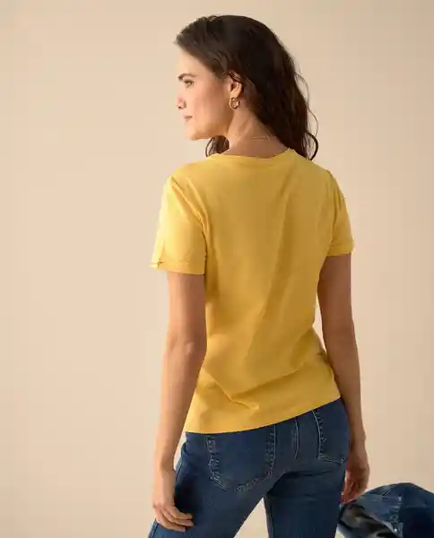 Camiseta Amarillo Seda Claro Talla S 601G002 Espirit