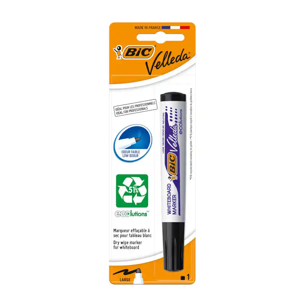 Marcador Pizarra Borrable Bic Negro Blíster X1 Marcador