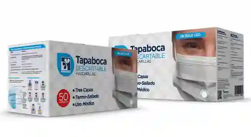Tapabocas Termosellados Tres Capas Color Blanco Farmatodo