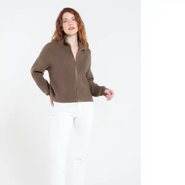  Saco Tejido Andi Mujer Gris Nogal Oscuro Talla L Naf-Naf 