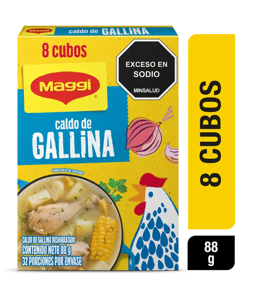 Caldo de Gallina MAGGI x 8 cubos x 88g
