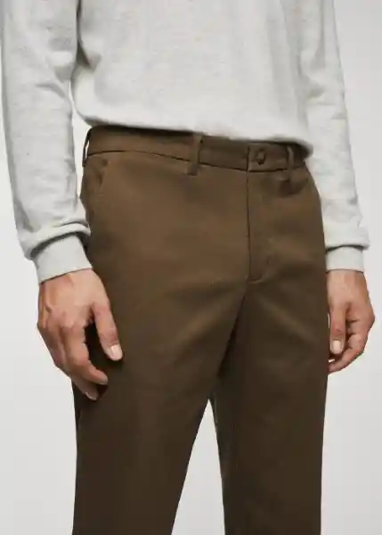 Pantalón Dublino Tabaco Talla 48 Hombre Mango