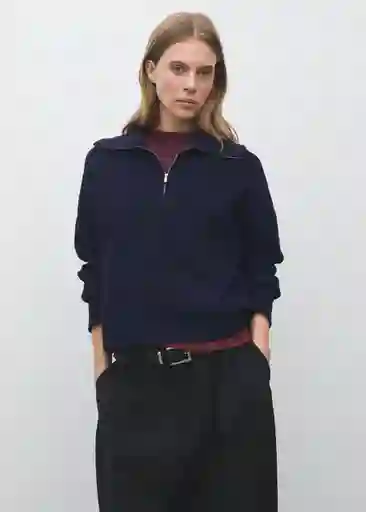 Jersey Latas Navy Talla M Mujer Mango