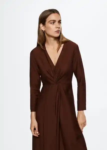 Vestido Luseri-H Marron Talla M Mujer Mango