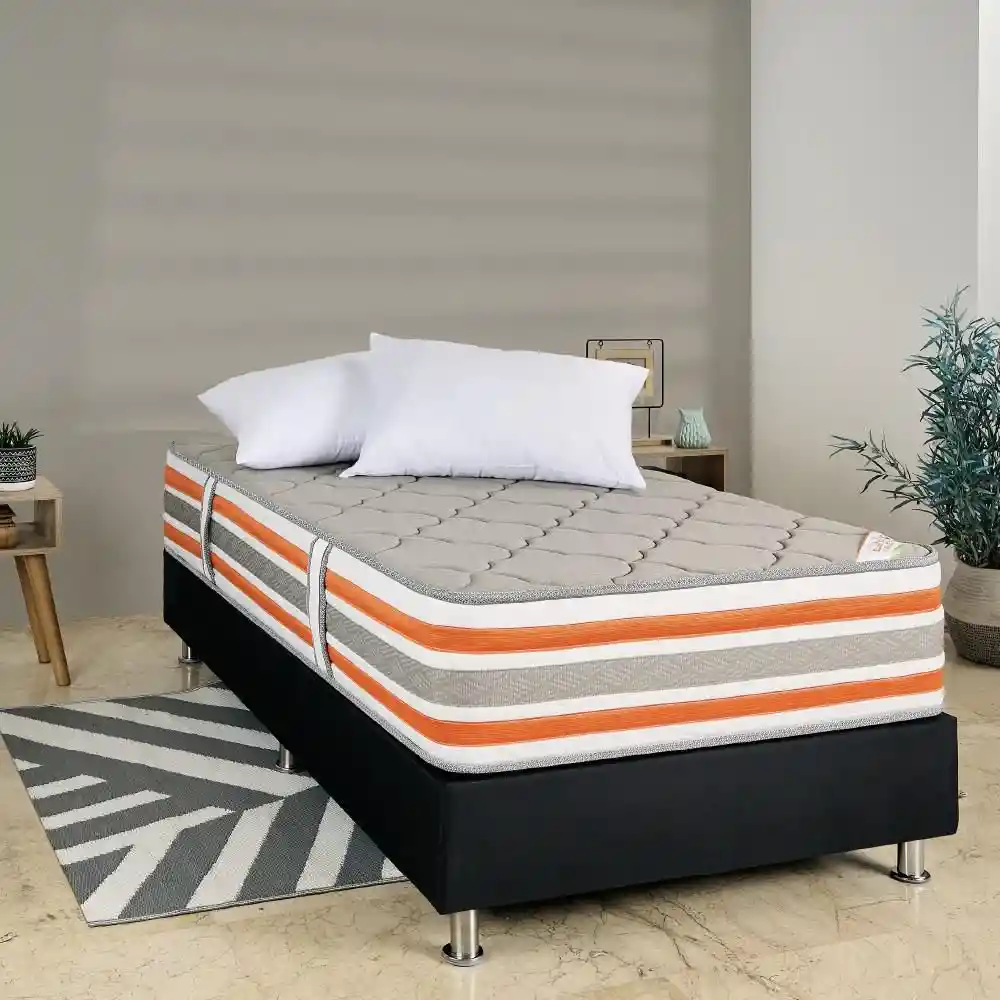 Colchon + Almohada Romance Relax Semidoble (120 X 190 Cm) Concord Pedic Premium Espumado Firme