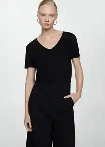 Camiseta Chalapi Negro Talla 18 Mujer Mango