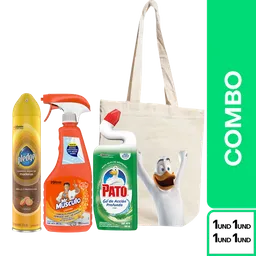 Combo Totebag Pato Gel + Pledge Lustrador + Mr Músculo Naranja