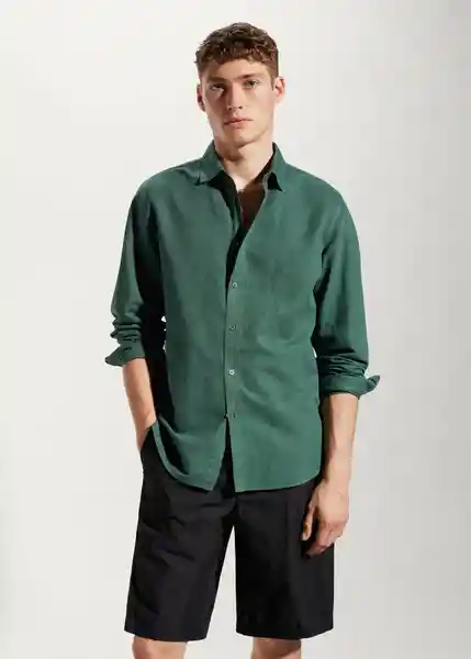 Camisa Calcuta Verde Talla S Hombre Mango