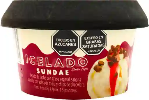 Helado Sundae Helado Vainilla Mora Chips