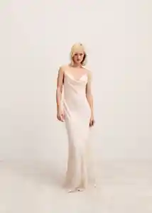 Vestido Hanoi Off White Talla M Mujer Mango