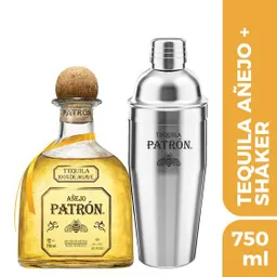 Tequila Patrón Añejo 700 Ml + Shaker/coctelera Patrón