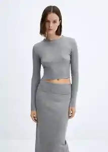 Falda Prinches Gris Medio Vigoré Talla L Mujer Mango