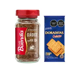 Combo Café Buendía Café Soluble Liofilizado + Doraditas Galleta