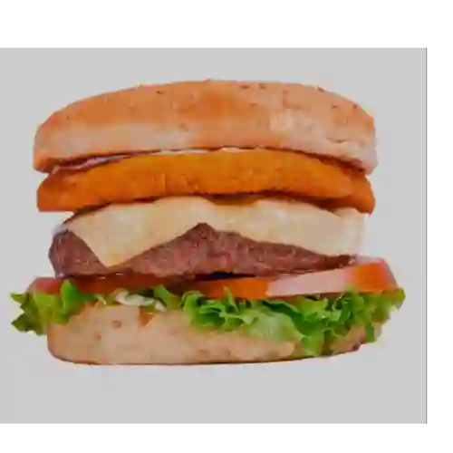 Combo #5: Hamburguesa Mixta Res y Pollo