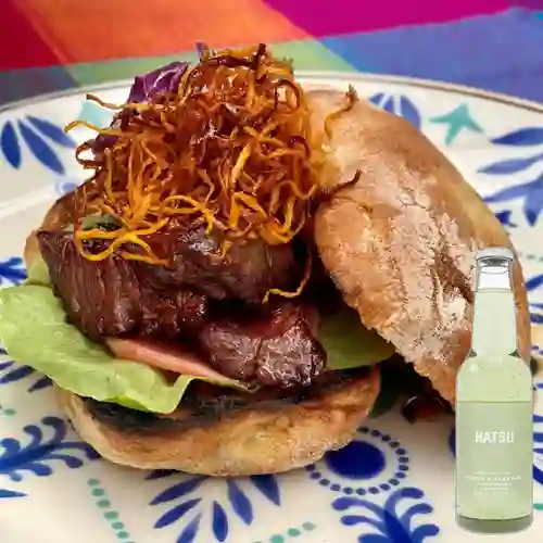 Torta Rib Eye Caramelo Jengibre +Hatsu Sandía Albahaca 300ml