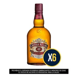 Whisky Chivas Regal 12 Years 700ml Combo X6