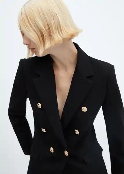 Blazer Americana Olivia Negro Talla S Mujer Mango