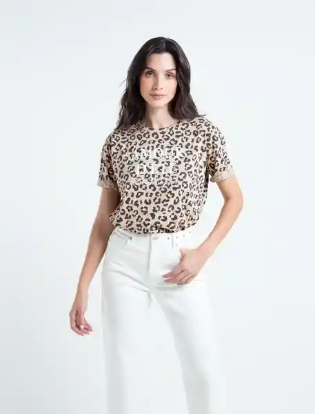  Camiseta Beige Ajonjoli Medio Talla M 402E005 Naf-Naf 