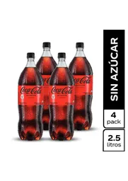 Gaseosa Coca-Cola sin Azúcar 2.5Lt x 4 Unds
