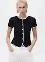 Camiseta Portbi Negro Talla L Mujer Mango