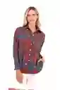 Camisa Boyfriend Haven Palmeras Terracota XS Mercedes Campuzano
