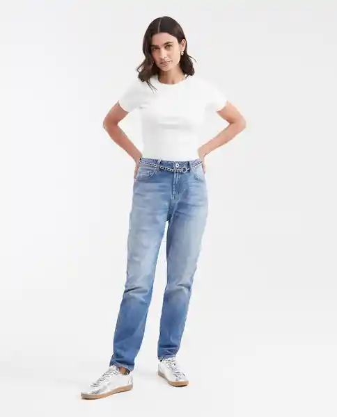Jean Boyfit Femenino Azul Francés Medio Talla 6 Chevignon