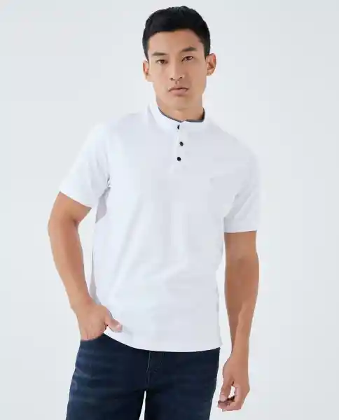 AMERICANINOCamiseta Masculina Manga Corta Cuelloneru Blanco Xxl
