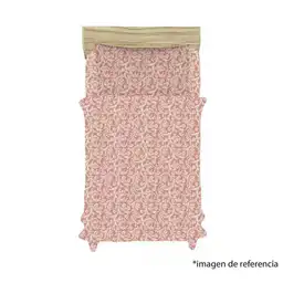 Semijuego Cama Perla Estampada Rosa