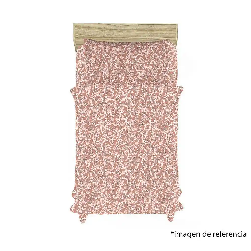 Semijuego Cama Perla Estampada Rosa