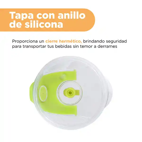 Vaso de Acero Con Pitillo Menta y Negro y Verde 1600 mL Miniso