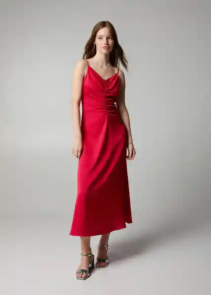 Vestido Kate Rojo Talla 19 Teen Niñass Mango