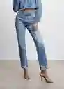 Pantalón Jean Brooks Tejano Medio Talla 38 Mujer Mango