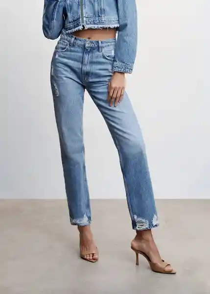 Pantalón Jean Brooks Tejano Medio Talla 38 Mujer Mango