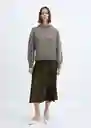 Falda Catania Khaki Talla L Mujer Mango