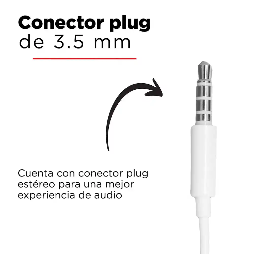 Miniso Audífonos de Cable 1318 Blanco 1.1 m