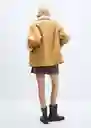 Abrigo Ositomio Camel Talla 18 Mujer Mango