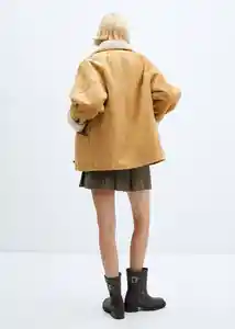 Abrigo Ositomio Camel Talla 18 Mujer Mango
