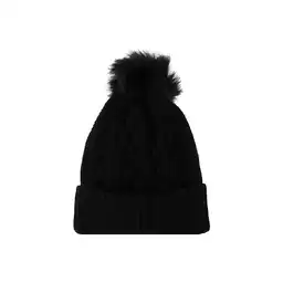 Gorro Tejido Trenzado Con Borla Negro Miniso