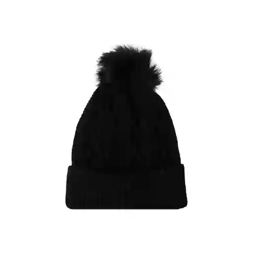 Gorro Tejido Trenzado Con Borla Negro Miniso