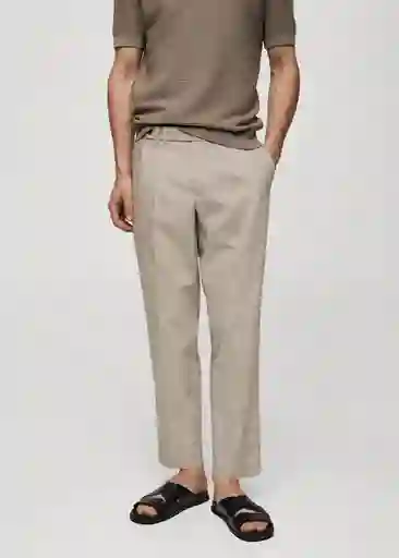 Pantalón Romeo Piedra Talla 40 Hombre Mango