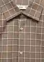 Camisa Roma Beige Talla L Hombre Mango