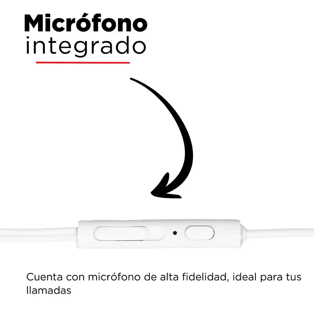 Miniso Audífonos de Cable 1318 Blanco 1.1 m