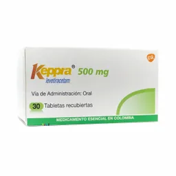 Keppra 500 Mg 30 Tabletas Recubiertas