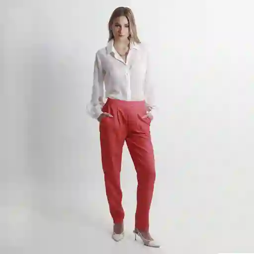 Pantalón Tiro Alto Bota Recta Rojo Talla 10 - 501941