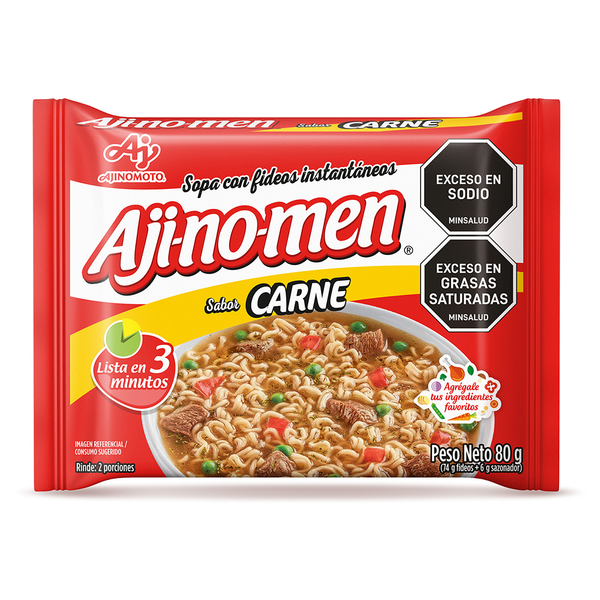 Ajinomen Carne Sopa instantánea con Fideos 80 g