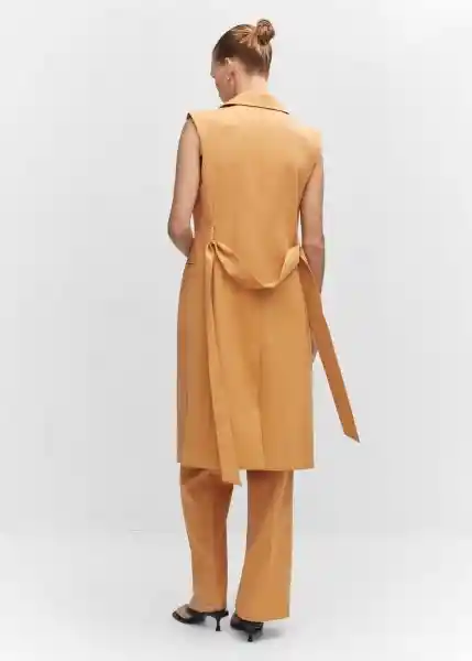 Chaleco Karibi-A Ocre Talla XL Mujer Mango